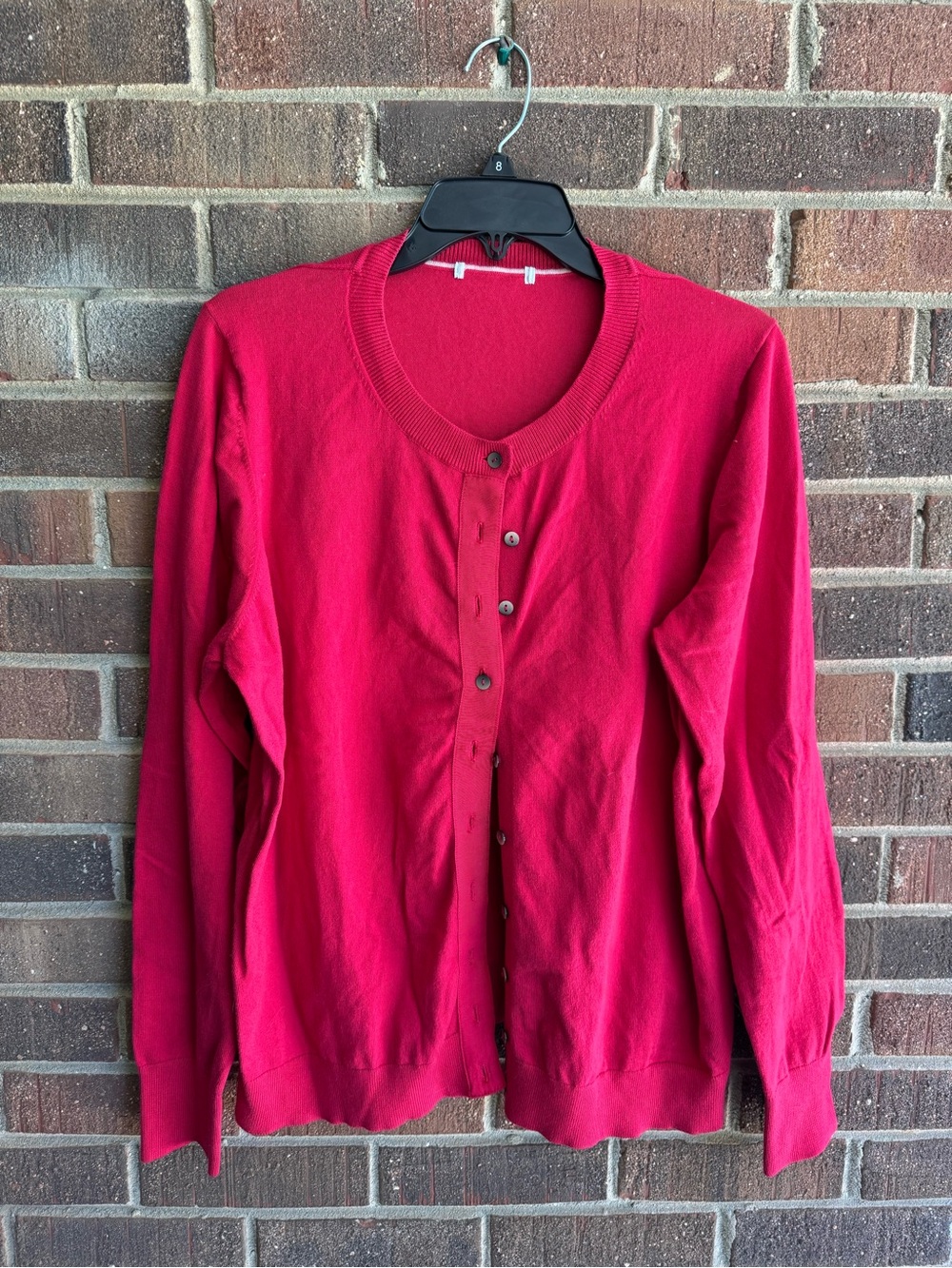 Boden Classic Crew Neck Button Cardigan - Red
